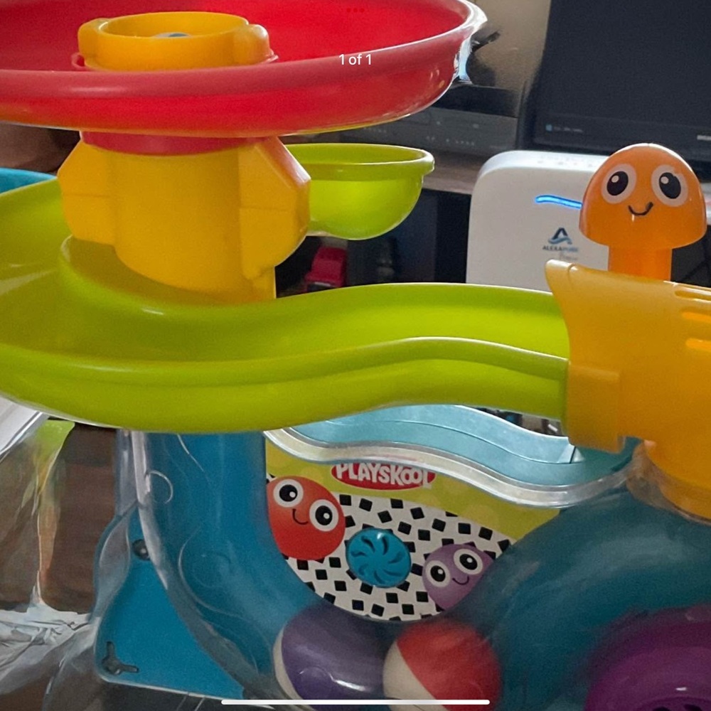 Bright Colorful Activity Ramp Toy - Blue, Green, Yellow, Redplayskool ball poppe